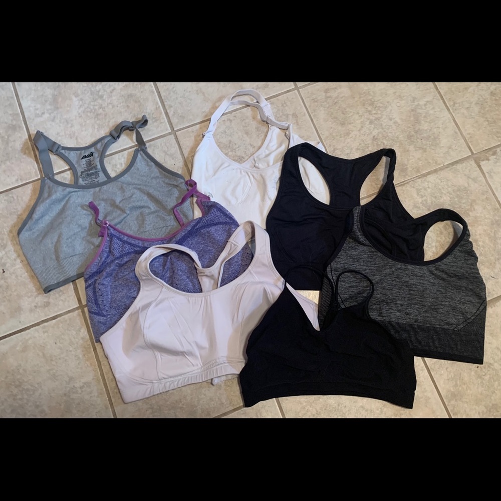 Lot of 7 sports bras- Avia and Target brands. Mostly XXL,  one or two XL.